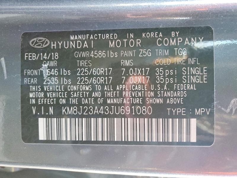 2018 HYUNDAI TUCSON SE SE 14