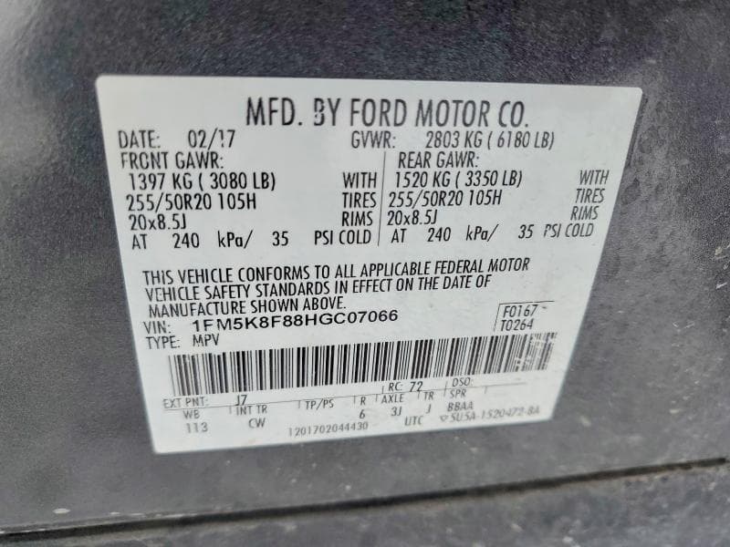 2017 FORD EXPLORER LIMITED LIMITED 13