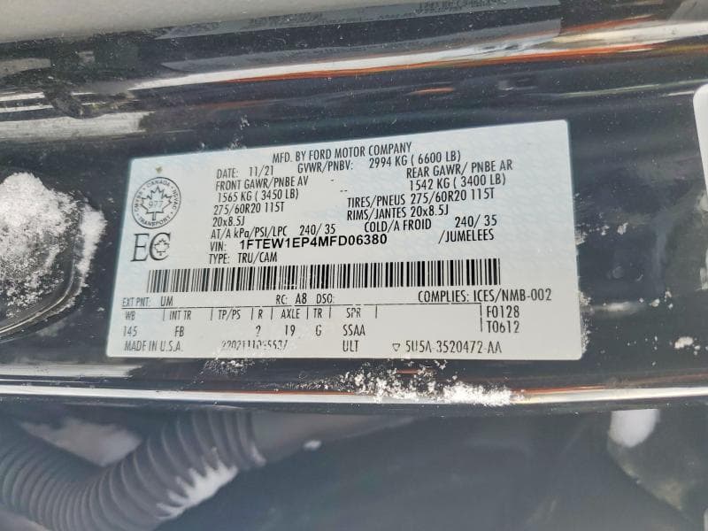 2021 FORD F150 SUPERCREW 12