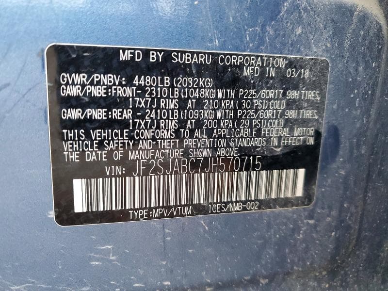 2018 SUBARU FORESTER 2.5I 2.5I 13