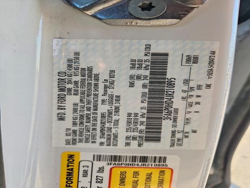 2018 FORD FUSION SE 12