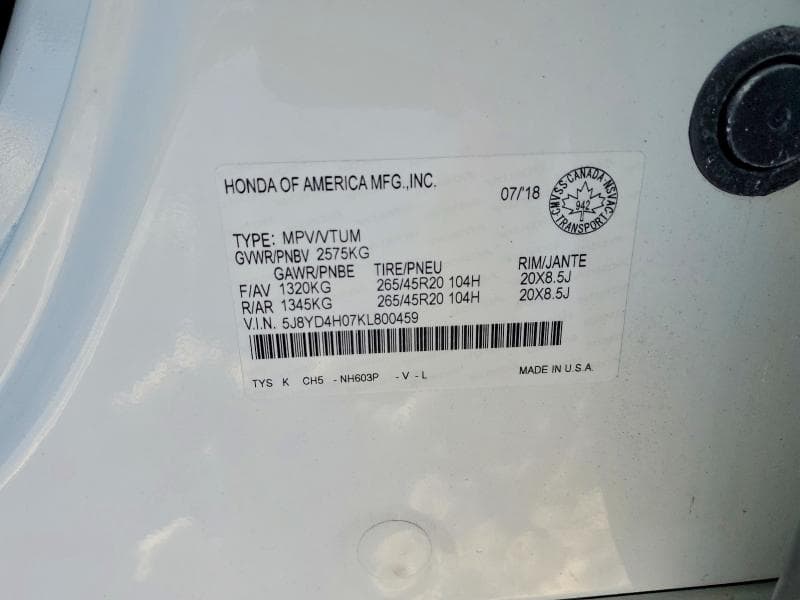 2019 ACURA MDX A-SPEC A-SPEC 13