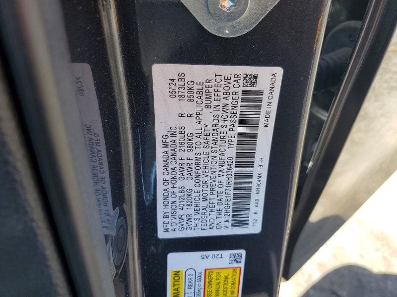 2024 HONDA CIVIC EX 12