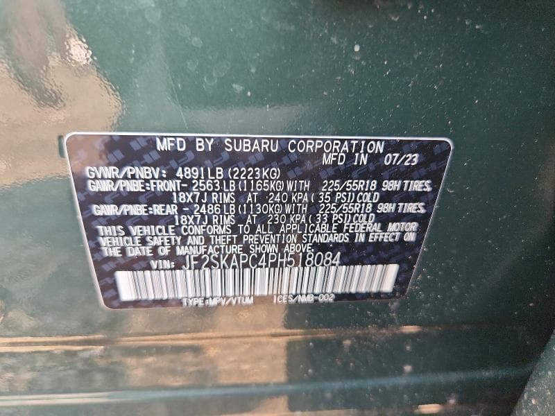 2023 SUBARU FORESTER LIMITED 13