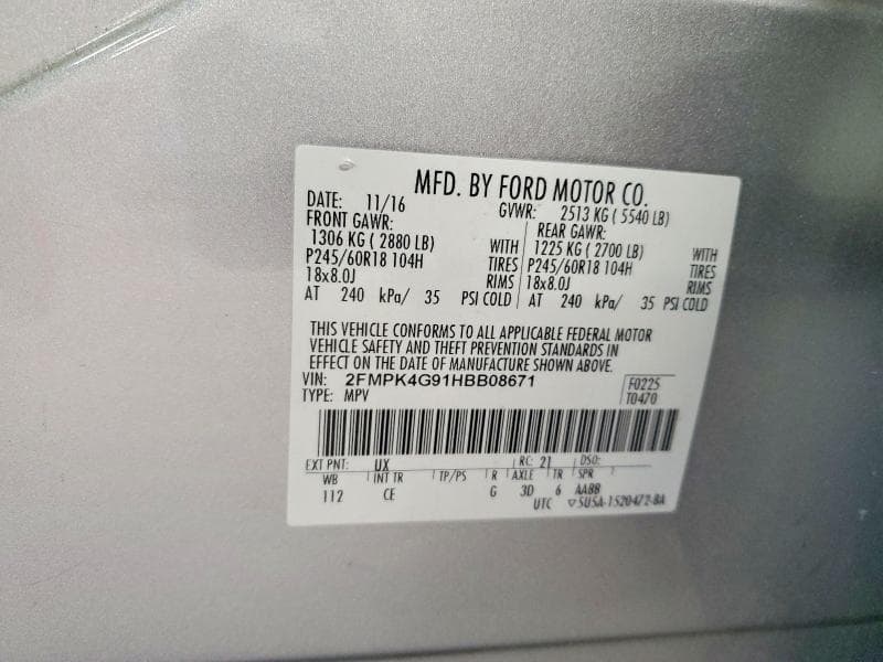 2017 FORD EDGE SE SE 13