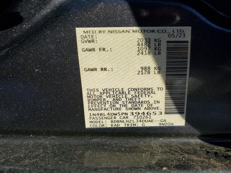 2023 NISSAN ALTIMA SV SV 13