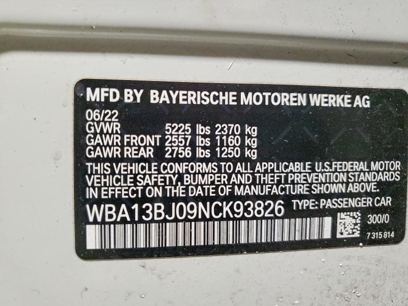 2022 BMW 530 XI XI 12