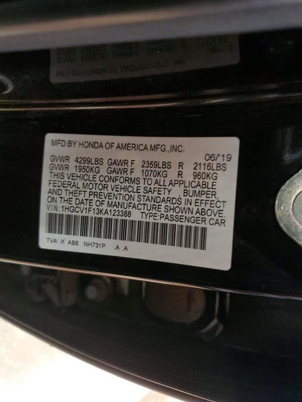 2019 HONDA ACCORD LX LX 13