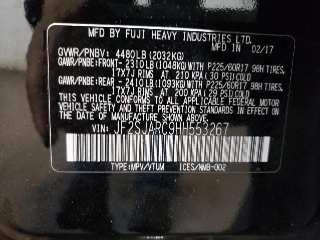 2017 SUBARU FORESTER 2.5I LIMITED 2.5I LIMITED 13