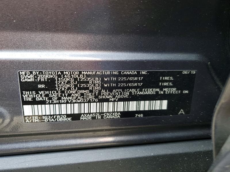 2019 TOYOTA RAV4 LE 13