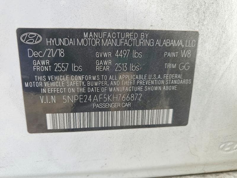 2019 HYUNDAI SONATA SE SE 12