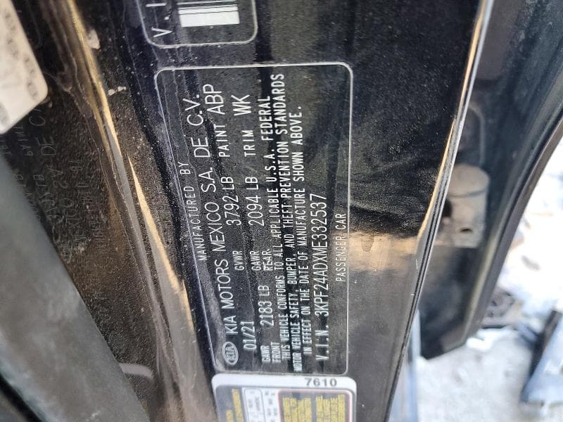 2021 KIA FORTE 12