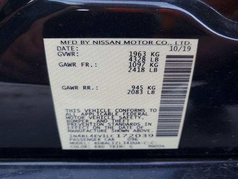 2020 NISSAN ALTIMA SL 12