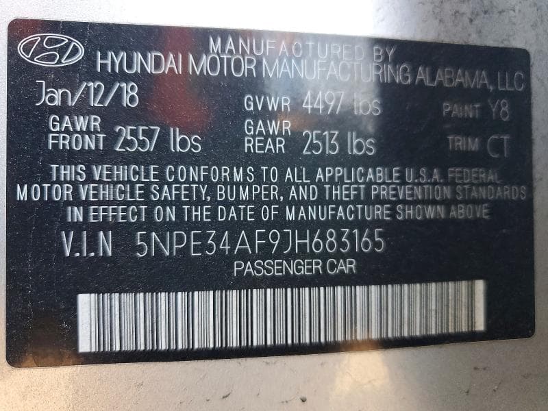 2018 HYUNDAI SONATA SPORT 12