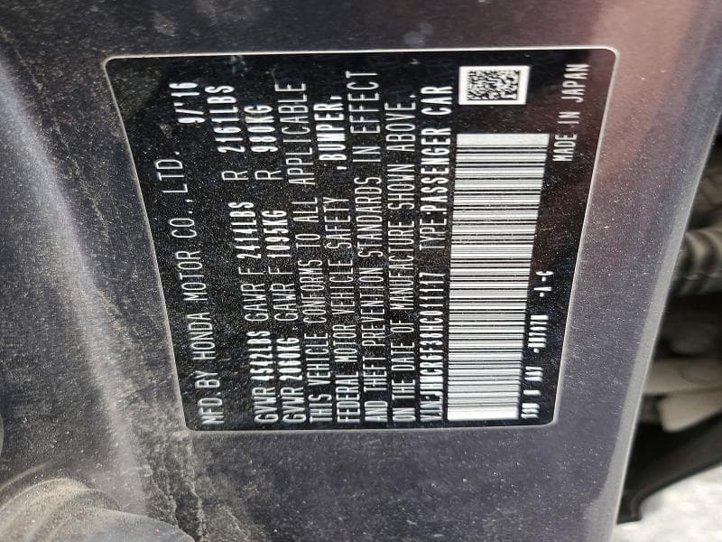 2017 HONDA ACCORD HYBRID 12