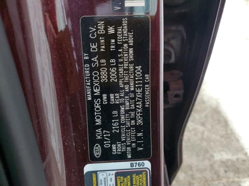 2017 KIA FORTE LX LX 12