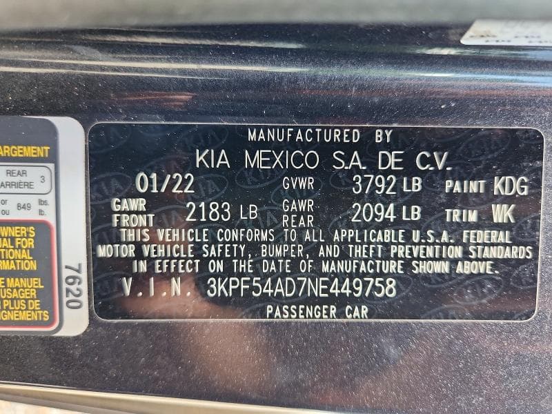 2022 KIA FORTE GT LINE 12