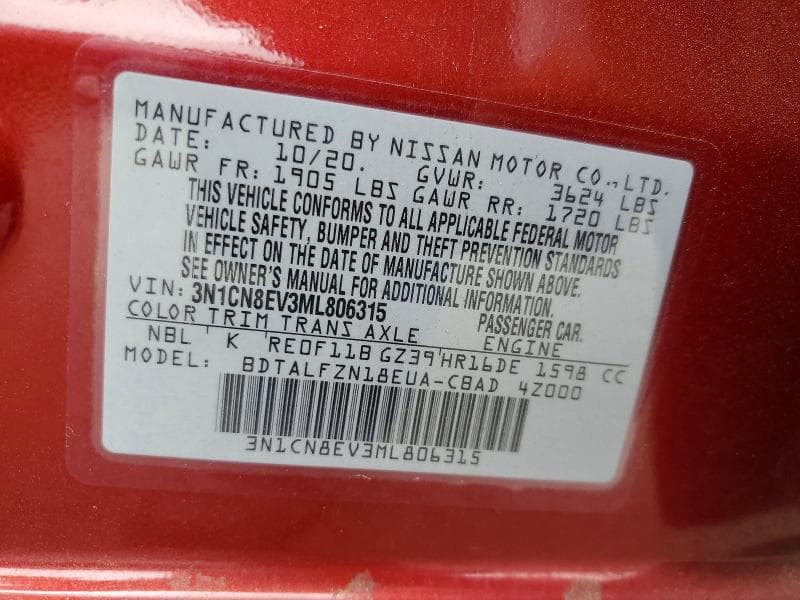 2021 NISSAN VERSA SV 12