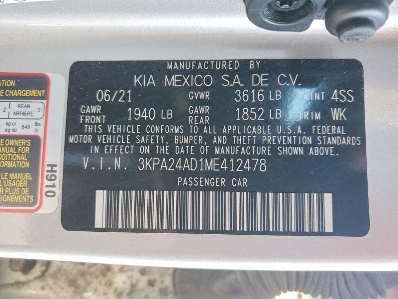 2021 KIA RIO LX LX 12