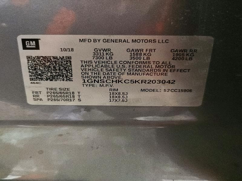 2019 CHEVROLET SUBURBAN C1500 LT 13