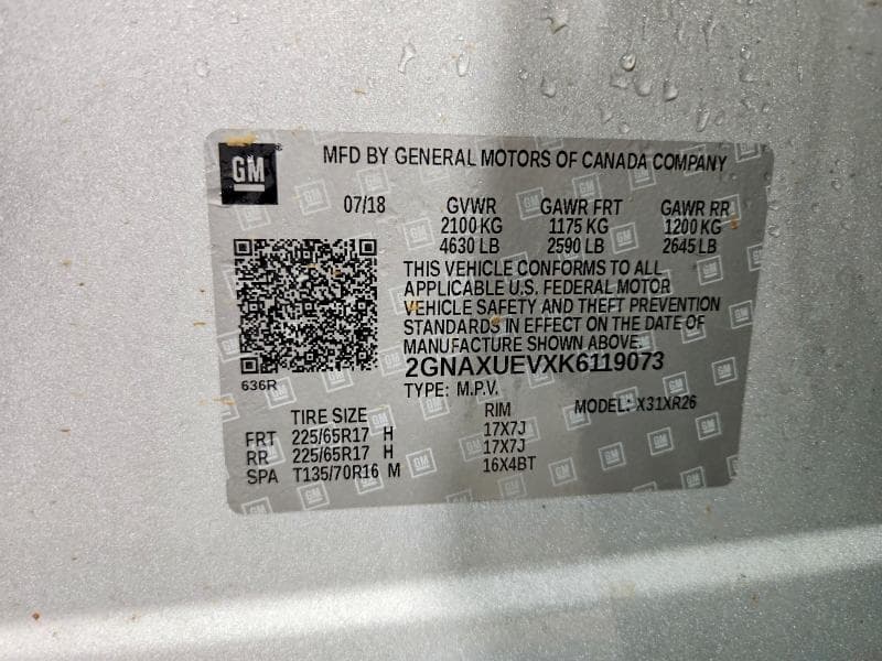 2019 CHEVROLET EQUINOX LT LT 13
