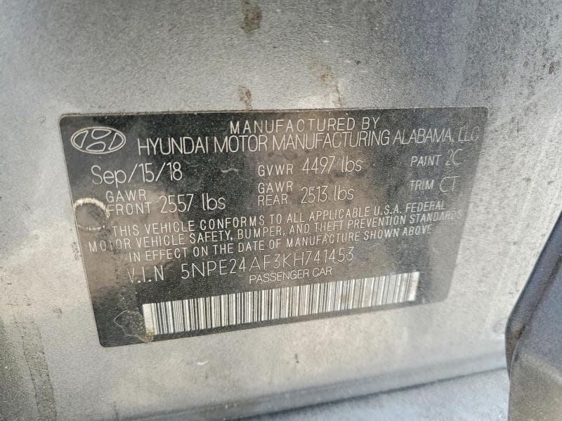 2019 HYUNDAI SONATA SE 12