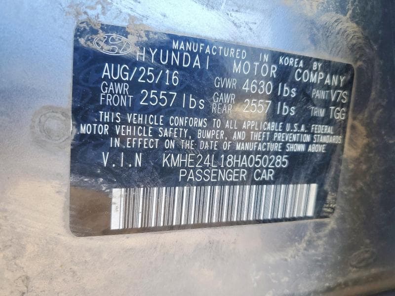 2017 HYUNDAI SONATA HYBRID HYBRID 12