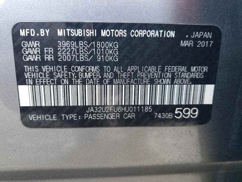 2017 MITSUBISHI LANCER ES ES 12