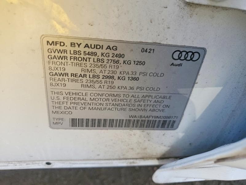 2021 AUDI Q5 PREMIUM PLUS PREMIUM PLUS 12