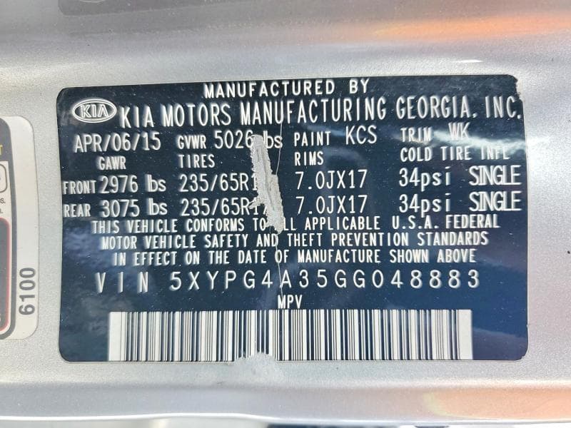 2016 KIA SORENTO L 13