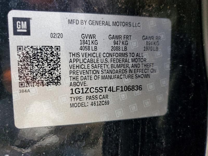 2020 CHEVROLET MALIBU LS 12