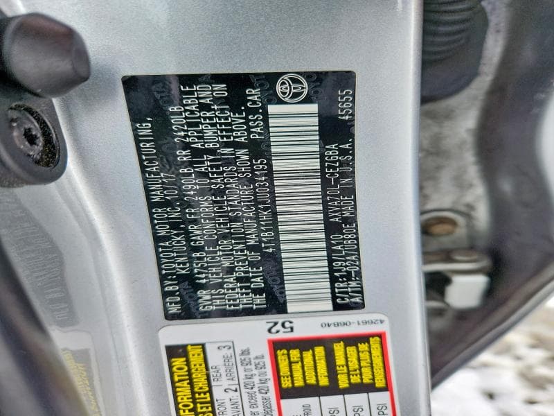 2018 TOYOTA CAMRY L L 13