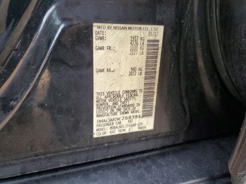 2017 NISSAN ALTIMA 2.5 12
