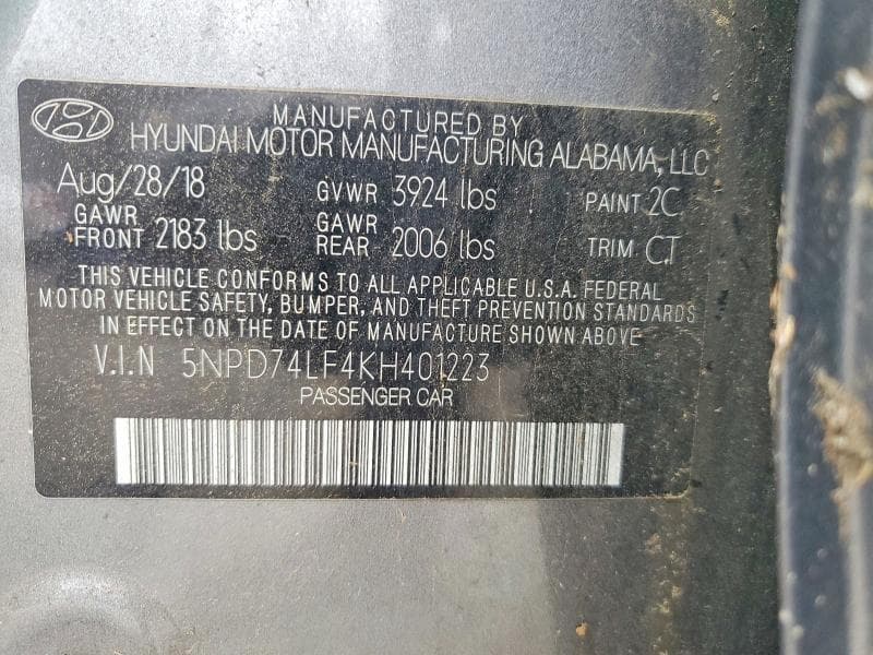 2019 HYUNDAI ELANTRA SE SE 12