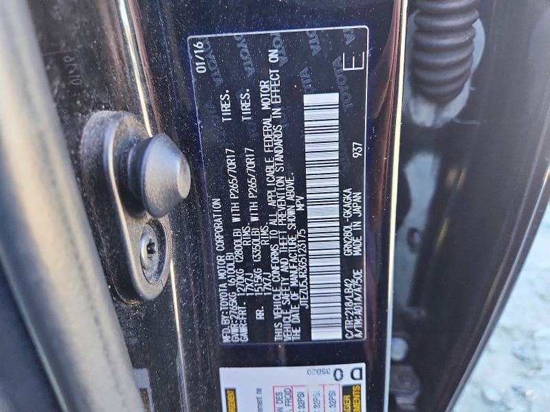 2016 TOYOTA 4RUNNER SR5 13
