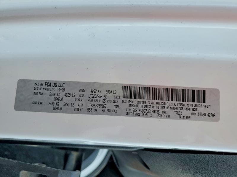 2020 RAM PROMASTER 2500 DELIVERY VAN 14