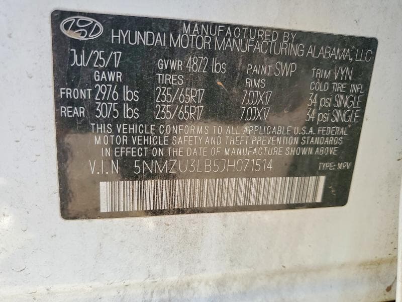 2018 HYUNDAI SANTA FE SPORT 2.4L 13