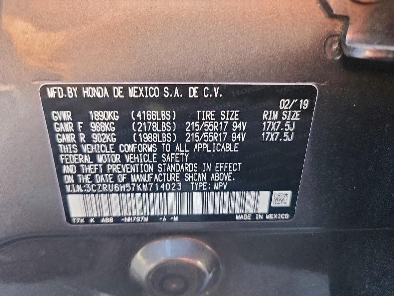 2019 HONDA HR-V EX 14