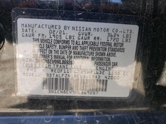 2021 NISSAN VERSA SV 12