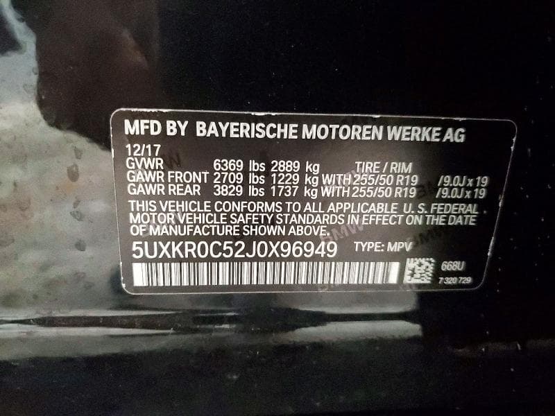2018 BMW X5 XDRIVE35I 12