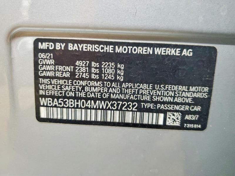 2021 BMW 530 I I 12