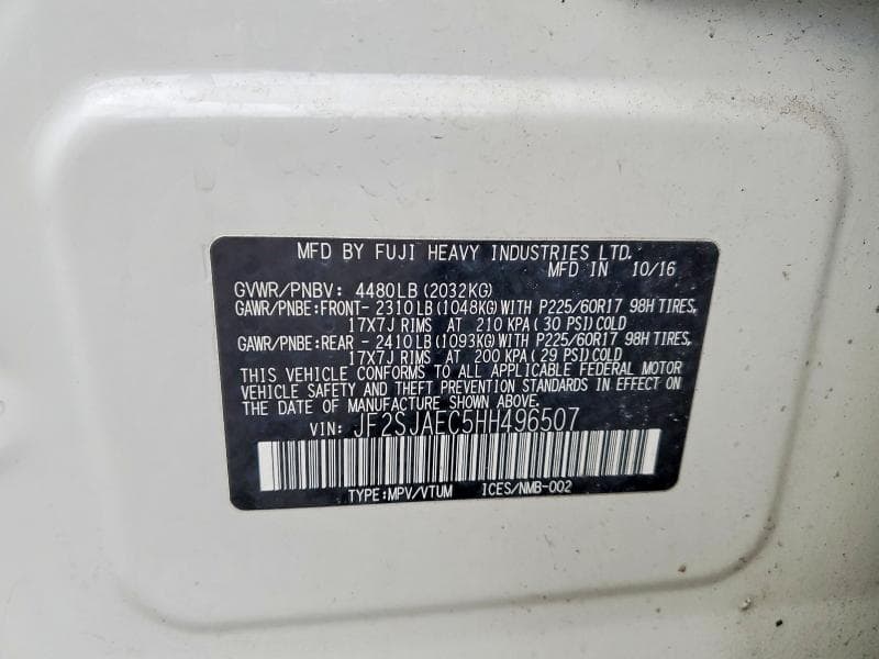 2017 SUBARU FORESTER 2.5I PREMIUM 2.5I PREMIUM 15