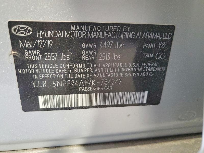 2019 HYUNDAI SONATA SE 12