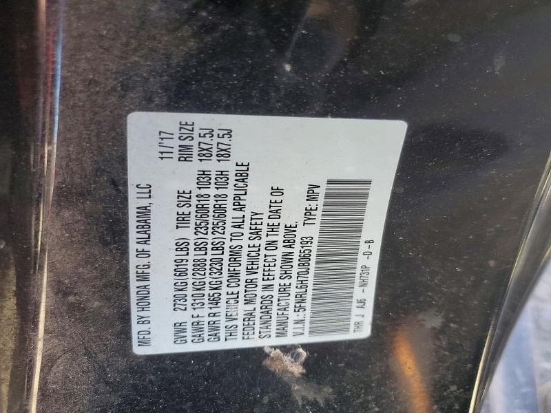2018 HONDA ODYSSEY EXL 12