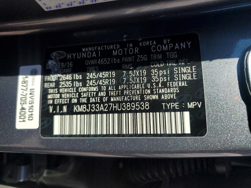 2017 HYUNDAI TUCSON 12