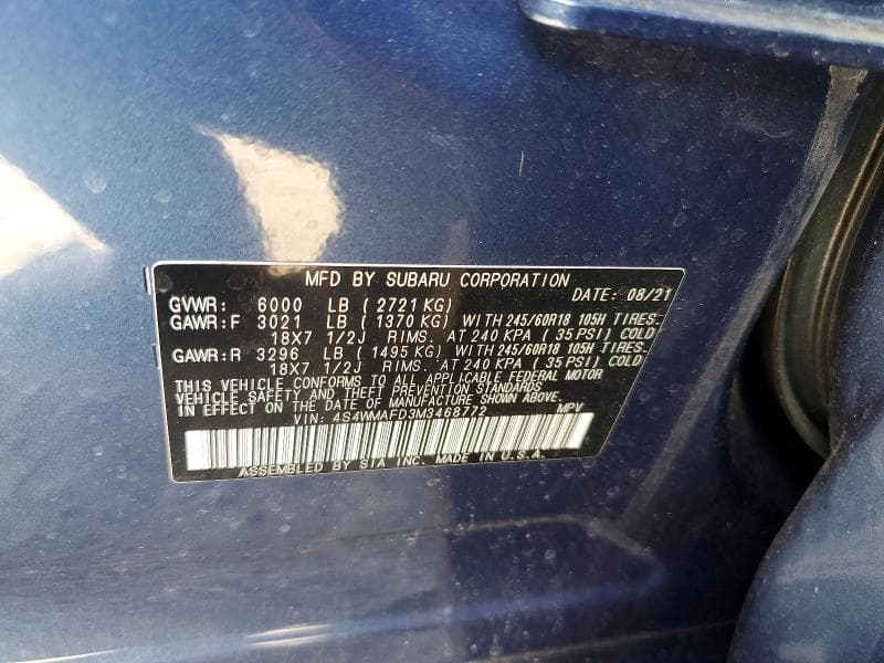 2021 SUBARU ASCENT PREMIUM 14