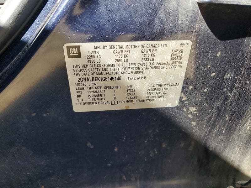 2016 CHEVROLET EQUINOX LS LS 12