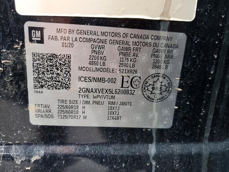2020 CHEVROLET EQUINOX LT LT 14