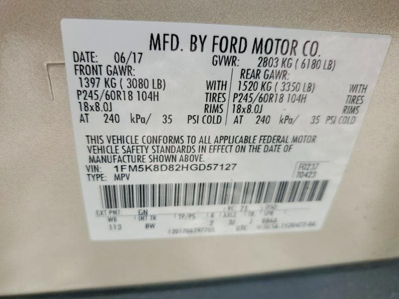 2017 FORD EXPLORER XLT 13