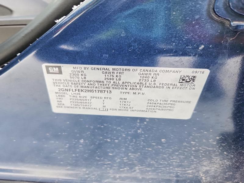 2017 CHEVROLET EQUINOX LT LT 13